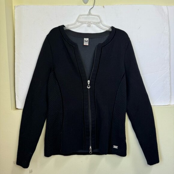 Dale Of Norway Merino Wool Jacket Black Gray Zipper Sweater Cardigan Knit Top M - Picture 2 of 16